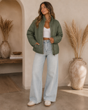 Zip-Up Pocket Quilted Jacket
