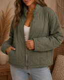 Zip-Up Pocket Quilted Jacket