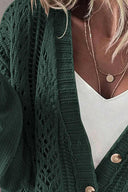 Openwork Button Up Long Sleeve Cardigan-Sweaters-Rae Collective, Women's Online Fashion Boutique Located in Phoenix, Arizona (Scottsdale Area)