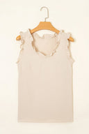 Soft Ruffle Trim Sleeveless Top-Tops-Krush Kandy, Women's Online Fashion Boutique Located in Phoenix, Arizona (Scottsdale Area)