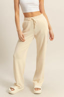 High-Waist Drawstring Straight-Cut Pants-Sweatpants-Rae Collective, Women's Online Fashion Boutique Located in Phoenix, Arizona (Scottsdale Area)