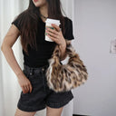 Wild Texture Plush Statement Hobo Bag-Pre order