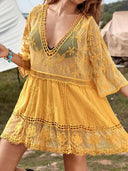 Lace Detail Plunge Cover-Up Dress-Rae Collective, Women's Online Fashion Boutique Located in Phoenix, Arizona (Scottsdale Area)