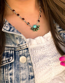 Amber and Turquoise Cluster Necklace-Necklaces-Rae Collective, Women's Online Fashion Boutique Located in Phoenix, Arizona (Scottsdale Area)