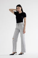 High Rise Wide Leg With Raw Hem Jeans-Denim-Krush Kandy, Women's Online Fashion Boutique Located in Phoenix, Arizona (Scottsdale Area)