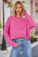 Round Neck Drop Shoulder Long Sleeve Sweater-Rae Collective, Women's Online Fashion Boutique Located in Phoenix, Arizona (Scottsdale Area)