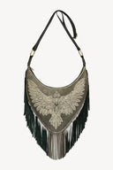 Fly Like An Eagle Fringe Hobo Bag – Metallic Olive