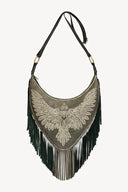 Fly Like An Eagle Fringe Hobo Bag – Metallic Olive