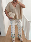 V-Neck Button Up Short Sleeve Cardigan-Tops-Rae Collective, Women's Online Fashion Boutique Located in Phoenix, Arizona (Scottsdale Area)