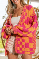 Bold Checkerboard Cardigan-Cardigans-Krush Kandy, Women's Online Fashion Boutique Located in Phoenix, Arizona (Scottsdale Area)