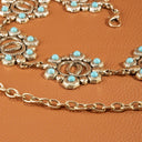 Turquoise Bloom Concho Chain Belt