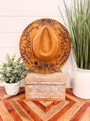 Engraved Floral Hat-Hats-Krush Kandy, Women's Online Fashion Boutique Located in Phoenix, Arizona (Scottsdale Area)