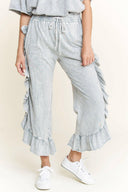MineralWash fun Side Ruffle Croppped pants HP5796-Krush Kandy, Women's Online Fashion Boutique Located in Phoenix, Arizona (Scottsdale Area)