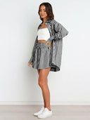 Bon Voyage Striped Button Down Top & Shorts Set-2 Piece Outfit Sets-Rae Collective, Women's Online Fashion Boutique Located in Phoenix, Arizona (Scottsdale Area)