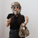Wild Texture Plush Statement Hobo Bag-Pre order