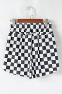 Checkered Print High Waist Casual Shorts-Shorts-Krush Kandy, Women's Online Fashion Boutique Located in Phoenix, Arizona (Scottsdale Area)