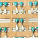 Lovers' Quarrel Turquoise & White Shell-Earrings-Rae Collective, Women's Online Fashion Boutique Located in Phoenix, Arizona (Scottsdale Area)