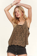 Women’s Leaf Crochet Sleeveless Tank Top