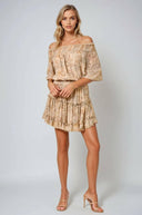 Boho Belle Off-Shoulder Mini Dress-Dresses-Krush Kandy, Women's Online Fashion Boutique Located in Phoenix, Arizona (Scottsdale Area)