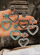 Love Me Stone Heart Earrings MADE TO ORDER-Hoop Earrings-Krush Kandy, Women's Online Fashion Boutique Located in Phoenix, Arizona (Scottsdale Area)