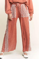 MineralWash Floral Daisy trim Pants-PANTS-Rae Collective, Women's Online Fashion Boutique Located in Phoenix, Arizona (Scottsdale Area)