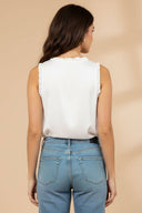 Scoop Neck Tank Top With Shirring Detail