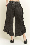 MineralWash fun Side Ruffle Croppped pants HP5796-Krush Kandy, Women's Online Fashion Boutique Located in Phoenix, Arizona (Scottsdale Area)