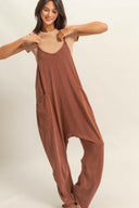 Relaxed Fit Mineral Washed Jumpsuit-Overalls-Rae Collective, Women's Online Fashion Boutique Located in Phoenix, Arizona (Scottsdale Area)