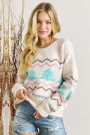 Merry Pines Whirl Knit Sweater