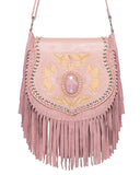 Monarch Butterfly Fringe Bag – Dusty Pink