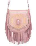 Monarch Butterfly Fringe Bag – Dusty Pink