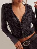 V-Neck Button Up Cropped Cardigan-Rae Collective, Women's Online Fashion Boutique Located in Phoenix, Arizona (Scottsdale Area)