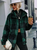 Plaid Zip-Up Collared Jacket-Rae Collective, Women's Online Fashion Boutique Located in Phoenix, Arizona (Scottsdale Area)