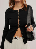 Ribbed Round Neck Long Sleeve Top-Rae Collective, Women's Online Fashion Boutique Located in Phoenix, Arizona (Scottsdale Area)