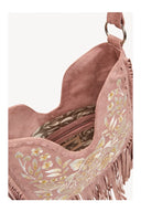 Heavenly Embroidered Fringe Bag – Dusty Pink