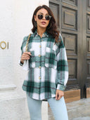 Plaid Button Up Collared Neck Long Sleeve Shirt-Long Sleeve Tops-Rae Collective, Women's Online Fashion Boutique Located in Phoenix, Arizona (Scottsdale Area)