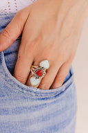 Opal Heart Stone Crawler-Crawler Rings-Rae Collective, Women's Online Fashion Boutique Located in Phoenix, Arizona (Scottsdale Area)
