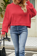 Round Neck Dropped Shoulder Sweater-Rae Collective, Women's Online Fashion Boutique Located in Phoenix, Arizona (Scottsdale Area)