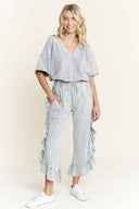 MineralWash fun Side Ruffle Croppped pants HP5796-Krush Kandy, Women's Online Fashion Boutique Located in Phoenix, Arizona (Scottsdale Area)