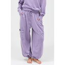 Ruffle Waist Burnout Jogger Pants