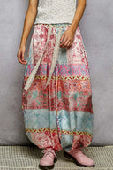 Elastic Waistband Paisley Casual Jogger Pants