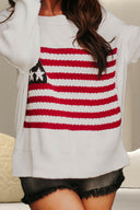 US Flag Round Neck Long Sleeve Knit Top-Rae Collective, Women's Online Fashion Boutique Located in Phoenix, Arizona (Scottsdale Area)