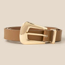 Bulky Buckle Vegan Leather Statement Belt