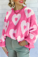 Pearl Beaded Heart Drop Shoulder Sweater-Sweaters-Krush Kandy, Women's Online Fashion Boutique Located in Phoenix, Arizona (Scottsdale Area)