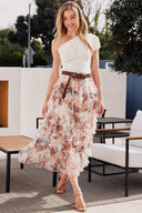 Floral Ruffled Mesh Midi Skirt-Skirts-Krush Kandy, Women's Online Fashion Boutique Located in Phoenix, Arizona (Scottsdale Area)