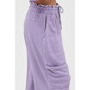 Ruffle Waist Burnout Jogger Pants
