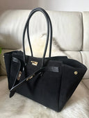 Maribel Black Suede Shoulder Bag