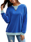 Lovelet Contrast Round Neck Long Sleeve Sweatshirt-Rae Collective, Women's Online Fashion Boutique Located in Phoenix, Arizona (Scottsdale Area)