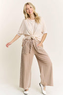 MineralWash Floral Daisy trim Pants-PANTS-Rae Collective, Women's Online Fashion Boutique Located in Phoenix, Arizona (Scottsdale Area)
