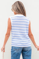 The Golden Buttons Elegant Stripe Sweater Vest